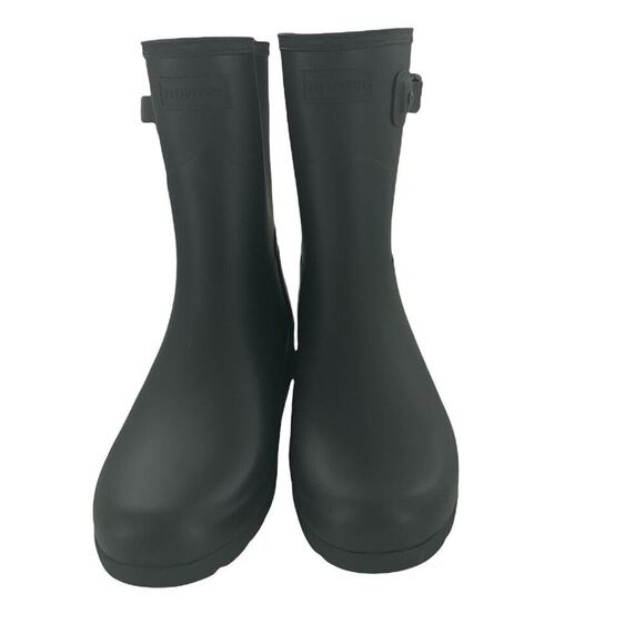 Hunter Original Refined Short Buckle Pull On Black Women's Rain Boots 11 New - Picture 5 of 9